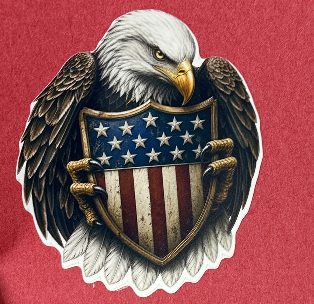 3 Inch Patriotic Eagle Shield Sticker American Flag USA Freedom Vinyl Decal
