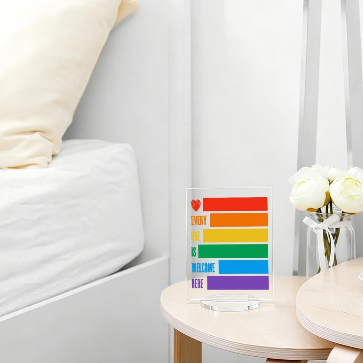 Pride Decorations – LGBTQ Gifts for Gay Men Women – Every One Is Welcome Here Ra