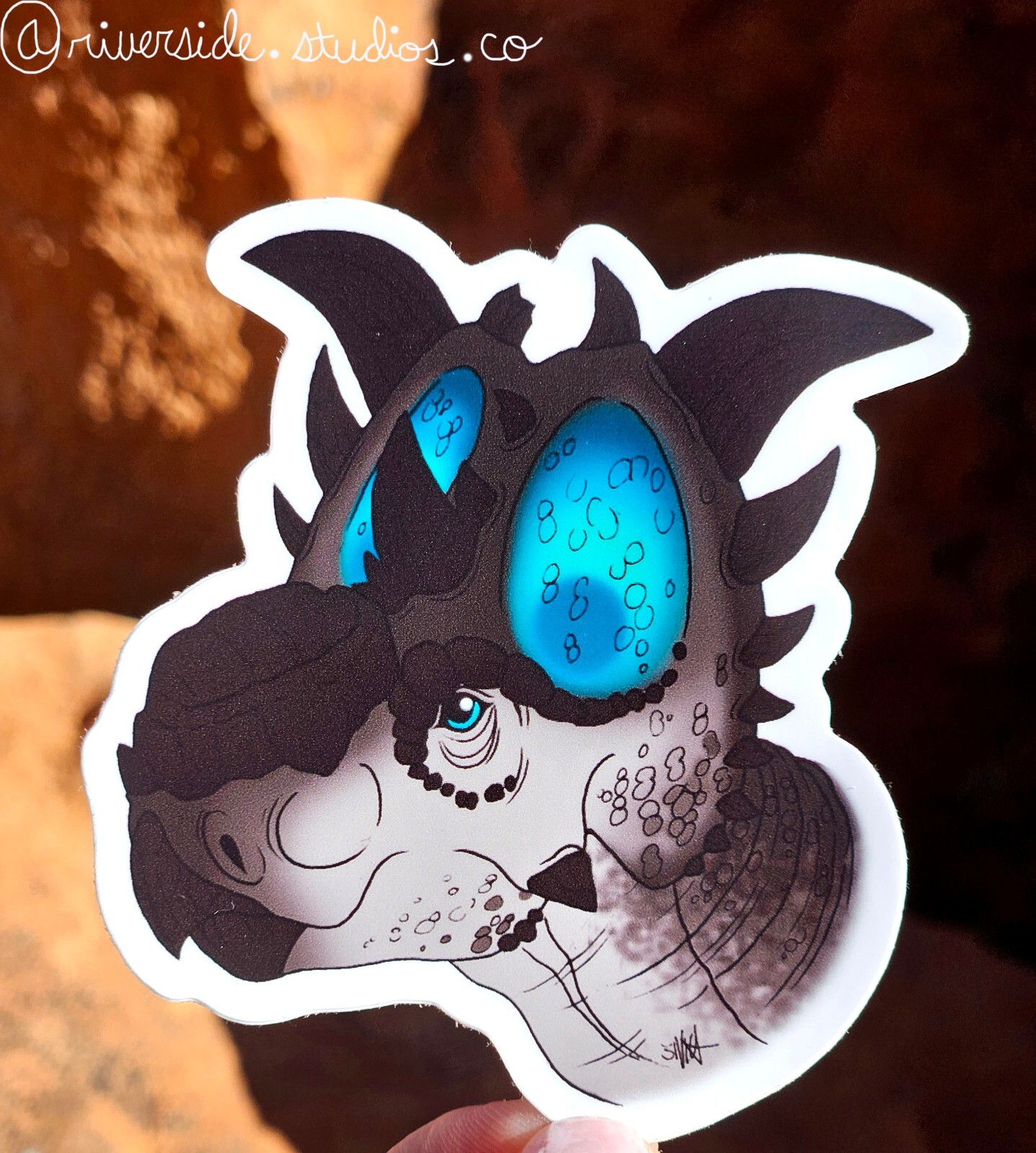 Pachyrhinosaurus Vinyl Sticker 3" Original Paleoart Dinosaur Jurassic Park 