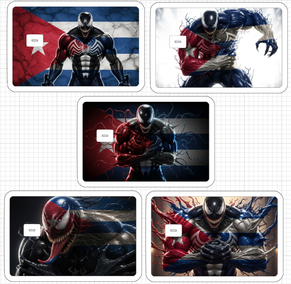 Venom Cuba Flag ATM Debit Credit Card Skin Sticker Latino Cuban Comic Marvel USA