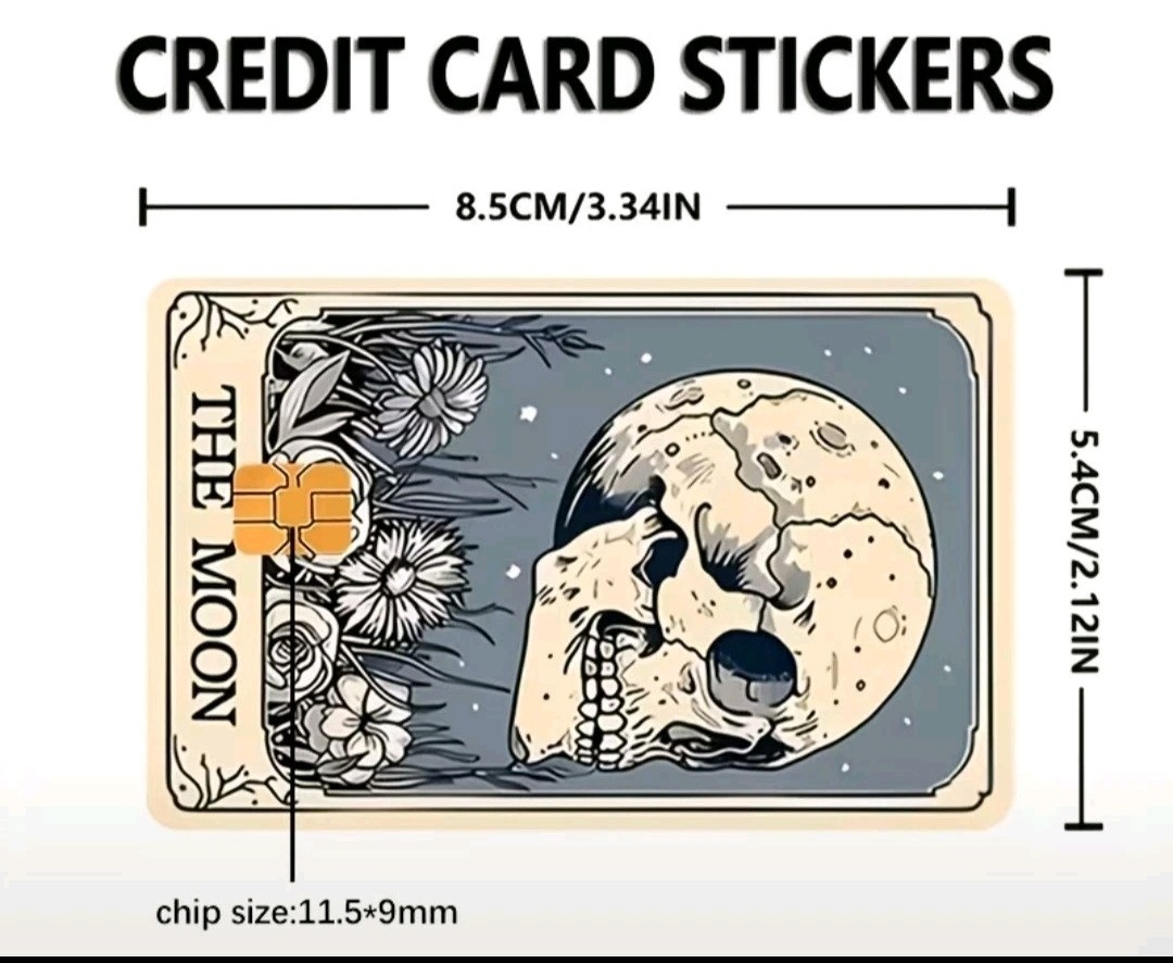 The Moon Skull Tarot Card Credit Debit Card Sticker Skin Free Shipping US Seller