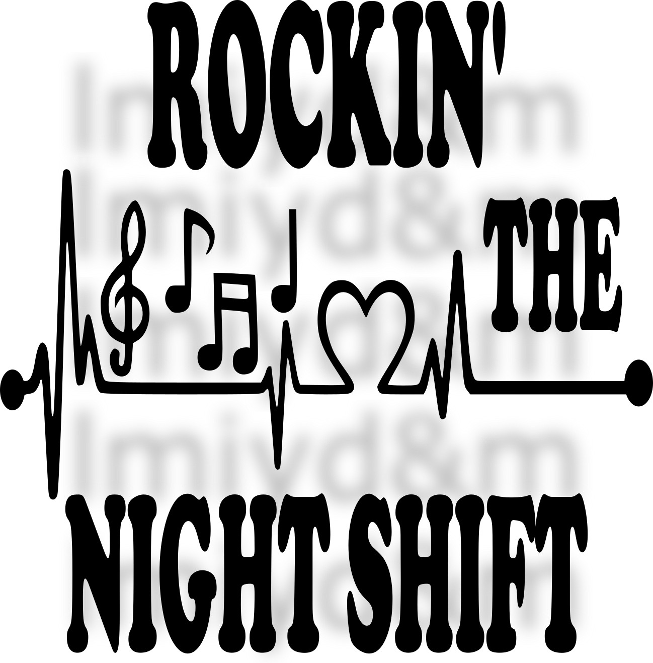 NURSE HEART ROCKIN' THE NIGHT SHIFT VINYL DECAL STICKER COLOR CHOICE 12 INCHES