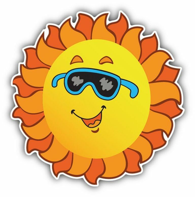 Sun Smile Sunglasses Cartoon Sticker Decal Design "SIZES"