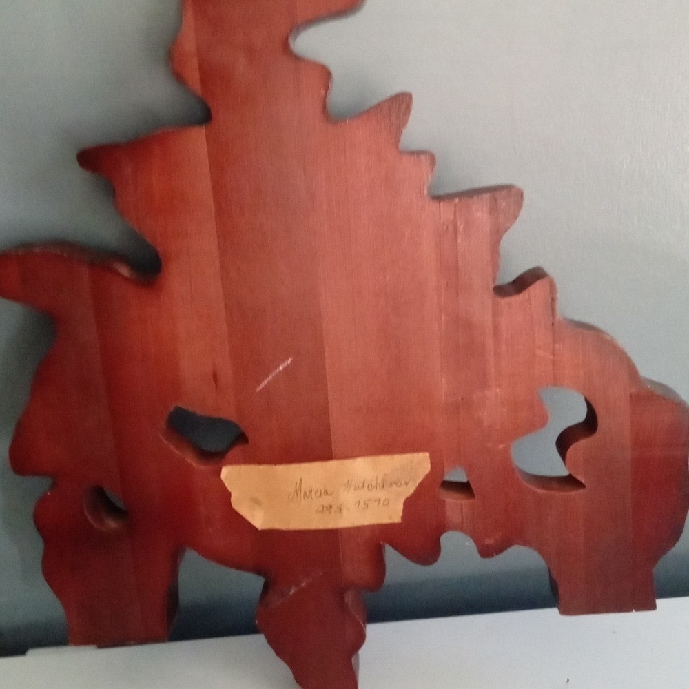 Vintage Wooden Sun Moon Carving Wall Art Handcrafted Decor