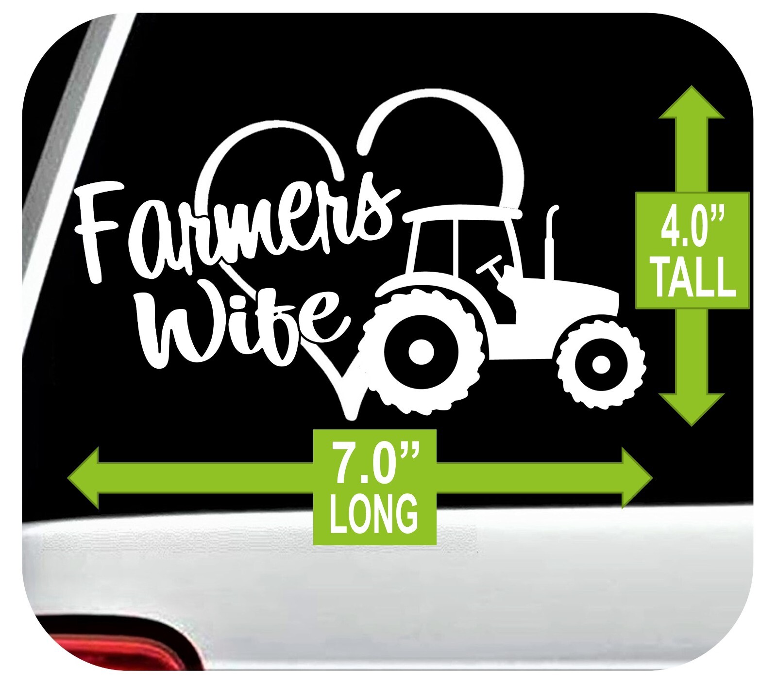 Farmers Wife Decal Sticker for Truck Window | Farm Tractor Decal Sticker | BG950