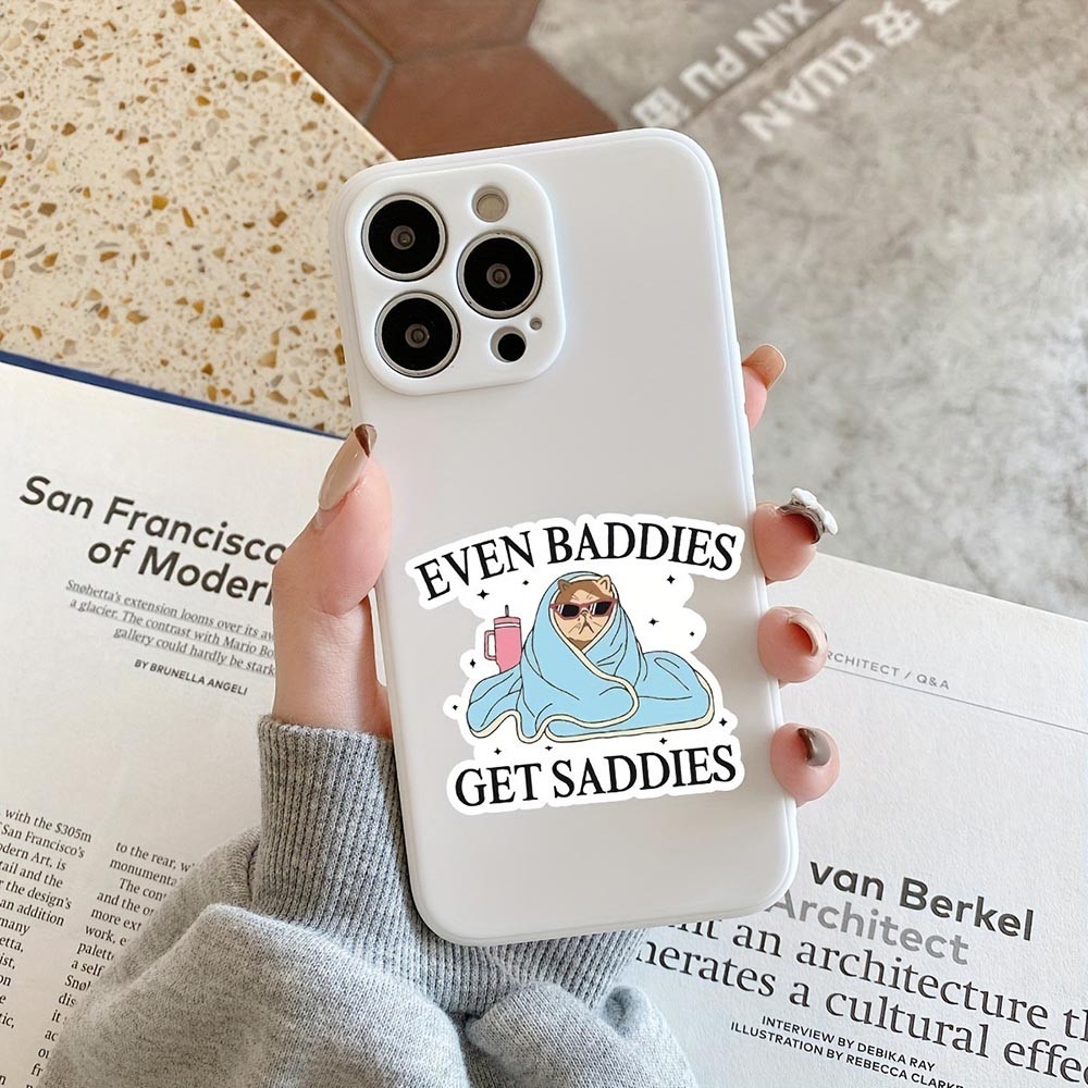 Easy-To-Apply Colorful High-Quality Gift-Worthy 3-Pack Cute Villain Cat Stickers