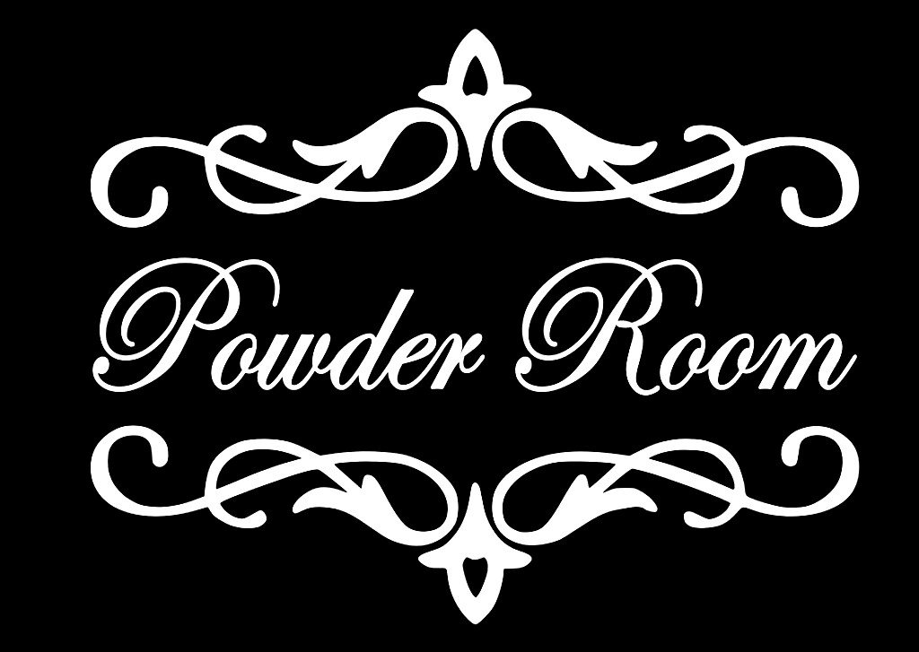 Powder Room Vinyl Decal Sticker Sign Bathroom Restroom Washroom Door Lettering
