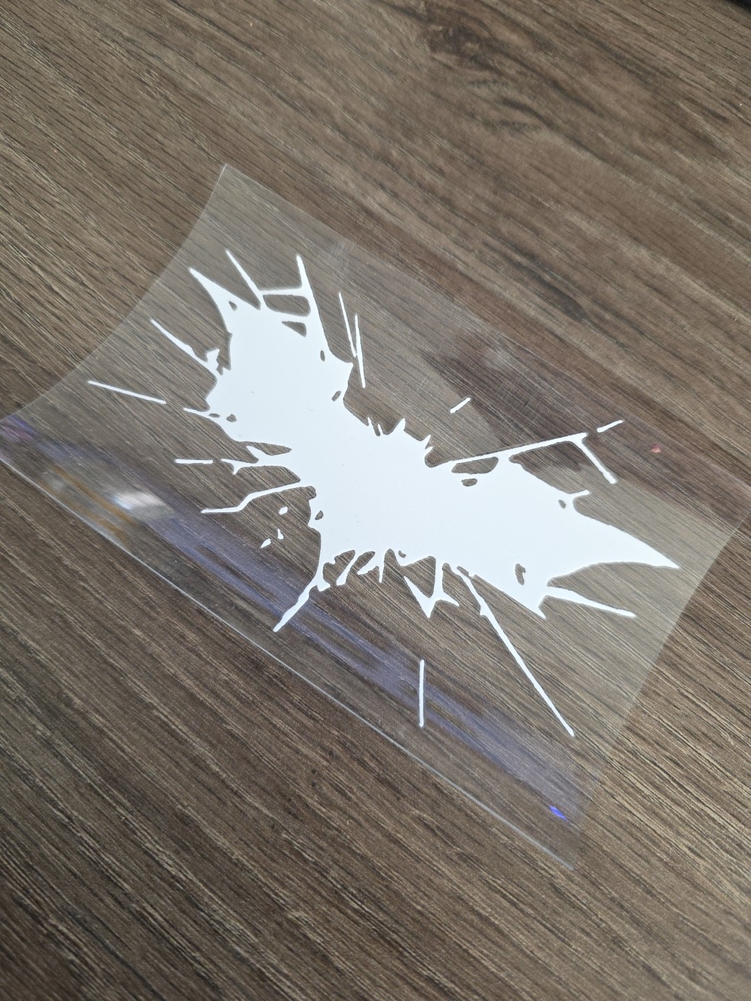 Batman Dark Knight Crashing Raised UVDTF White Decal Made In The USA Waterproof