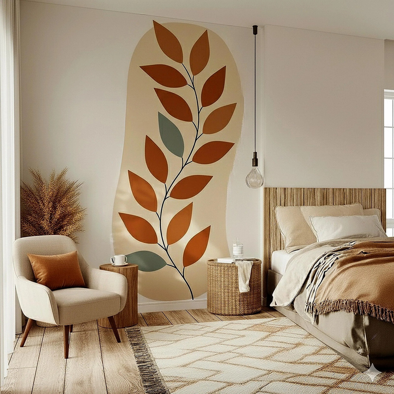 Abstract Leaf Wall Decal | Modern Botanical Vinyl Sticker