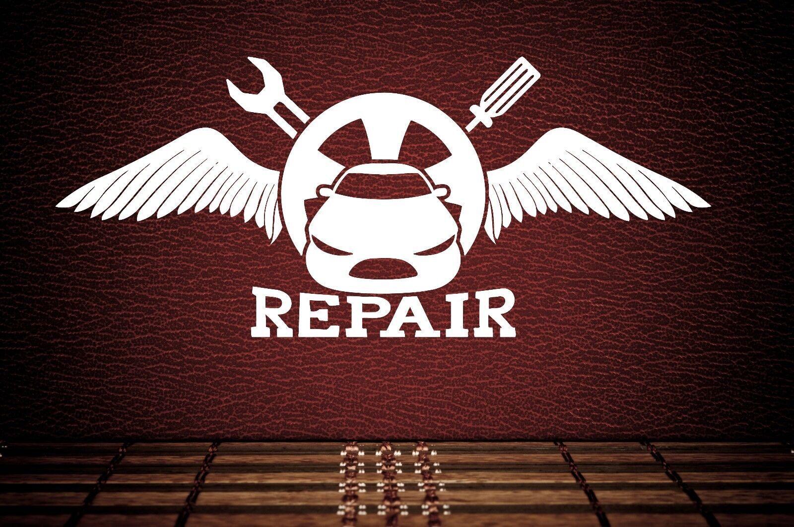 Vinyl Decal Wall Sticker Car Auto Shop Body Repair Tools Wrench Pit Stop (n295)