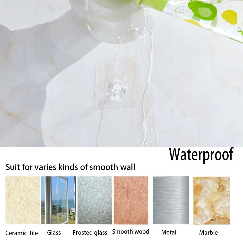 Hawsam 8PCS Clear Adhesive Sticky Wall Hooks,No Drilling Strong Waterproof St…