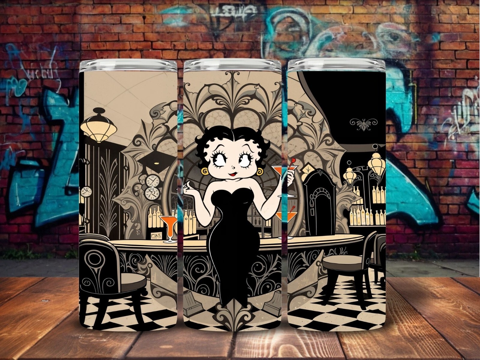 #2- Betty Boop Skinny 20oz Tumbler, Sublimation, Heat Transfer, Seamless Design