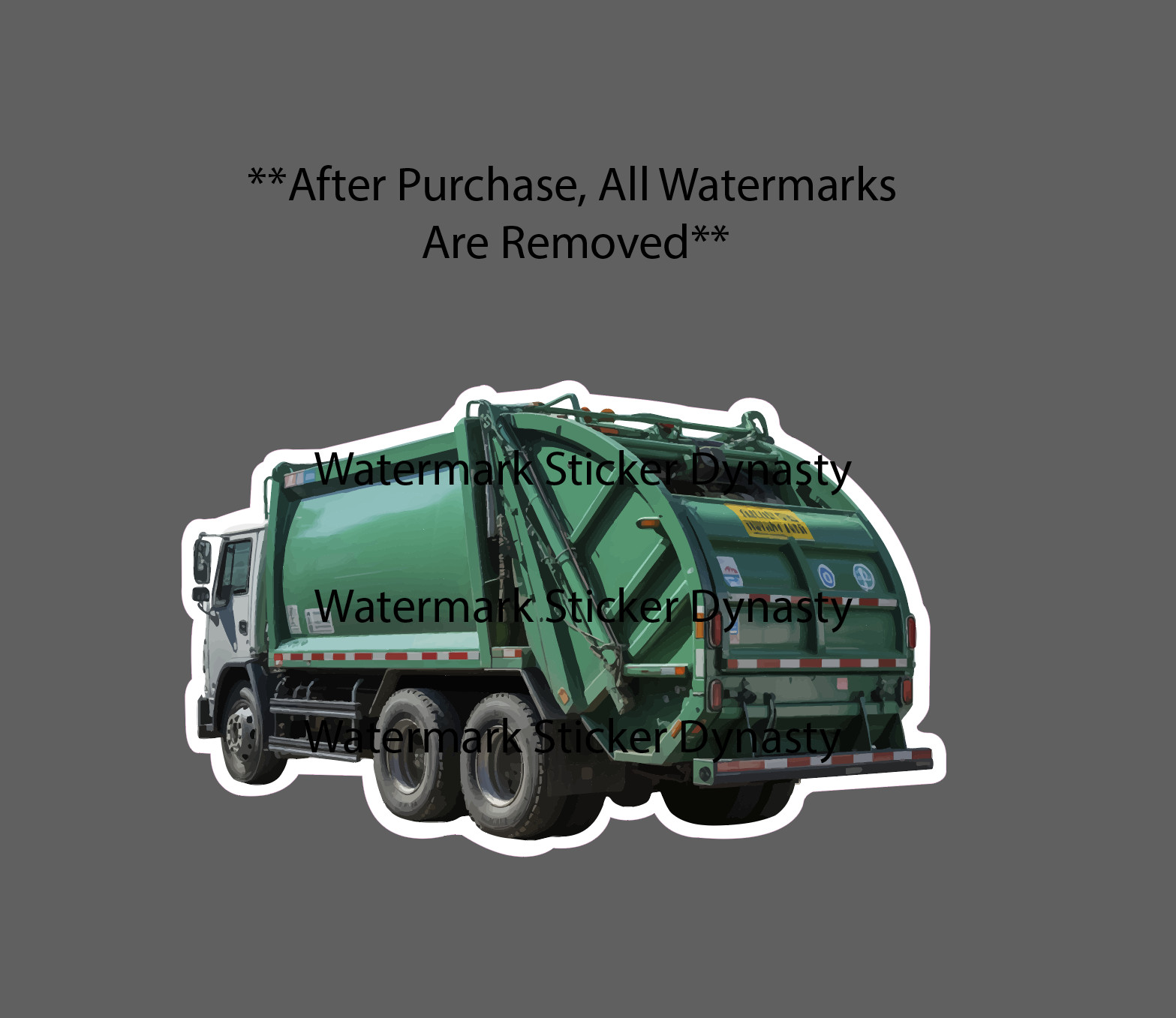 Garbage Truck Sticker Waterproof Decal Waste Management Trash Service Gift NEW