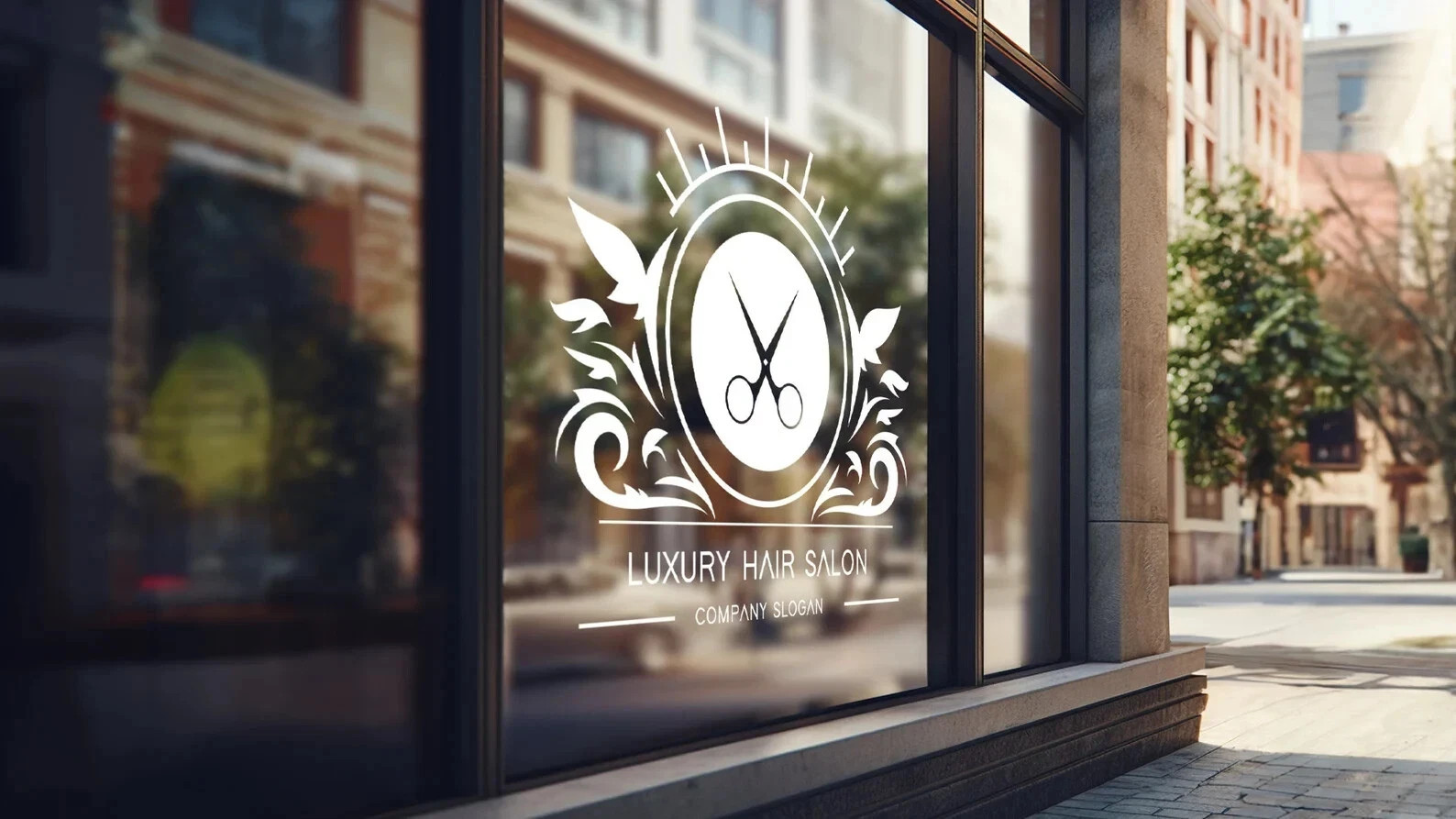 VΛ Custom Store Window Mockup Decal Logo Sticker Business Sign Peel & Stick