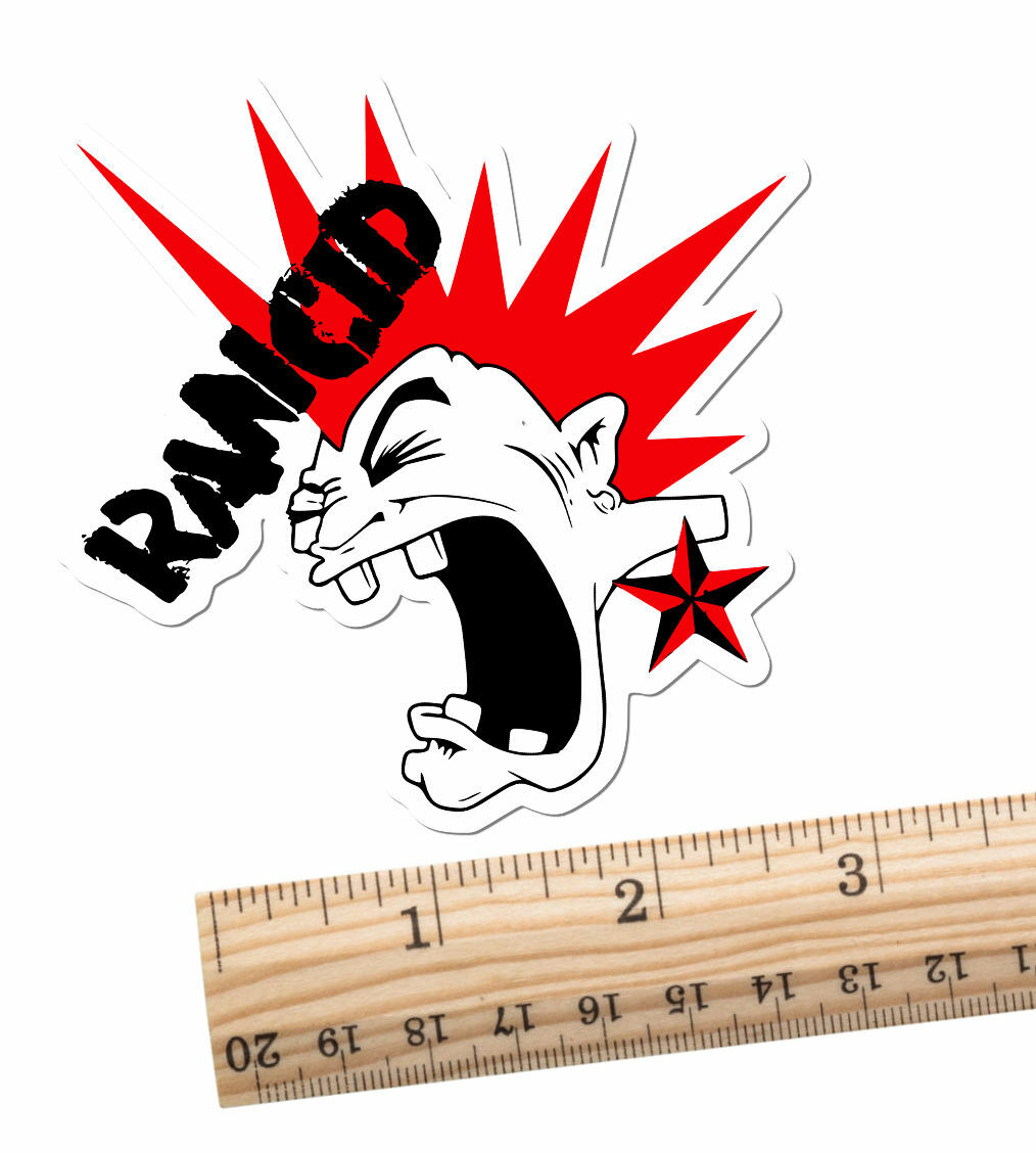 Rancid mohawk skull punk 2-pack premium sticker decal laptop truck helmet car
