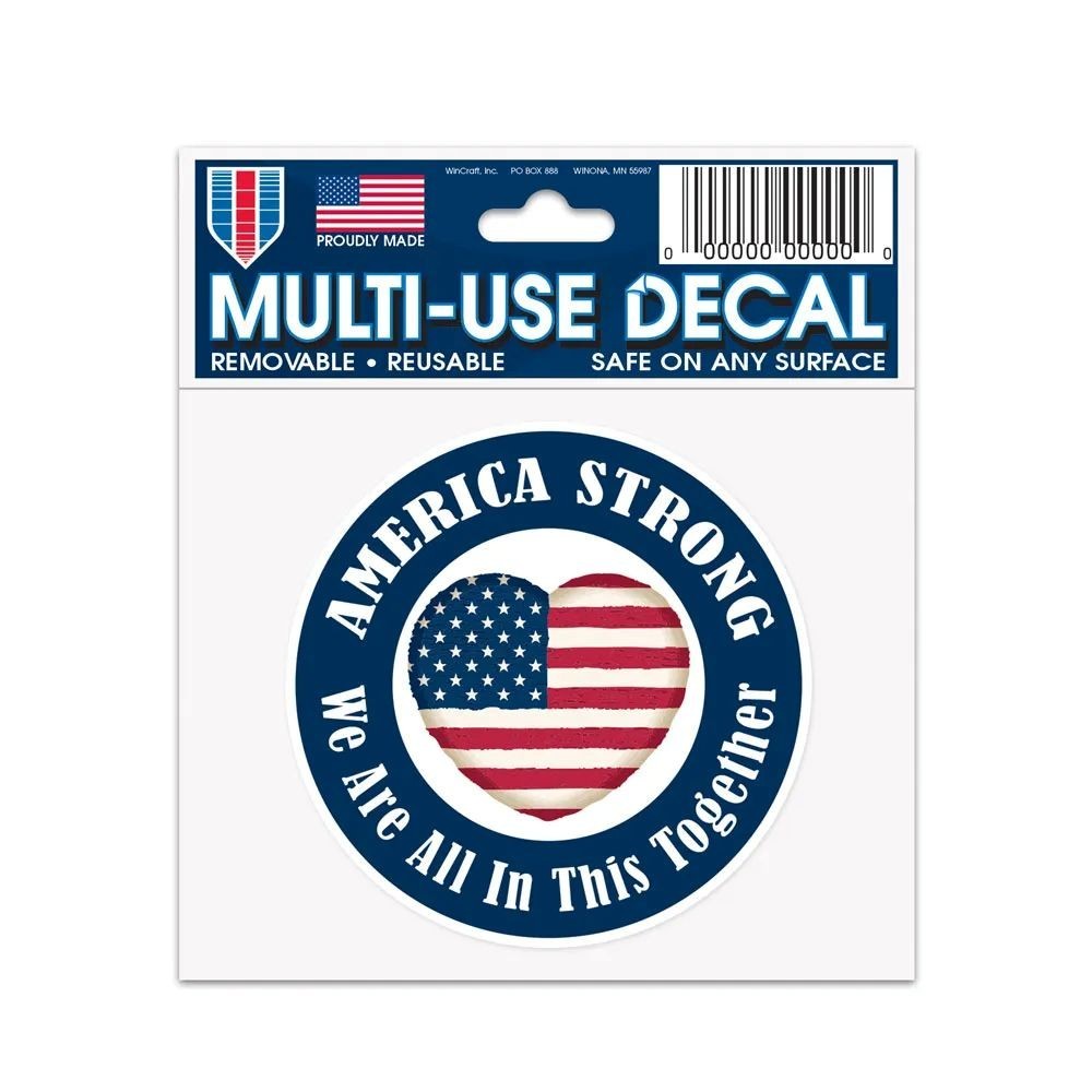 Patriotic America Strong w/ Heart Multi-Use Decal 2.5" x 2.5"