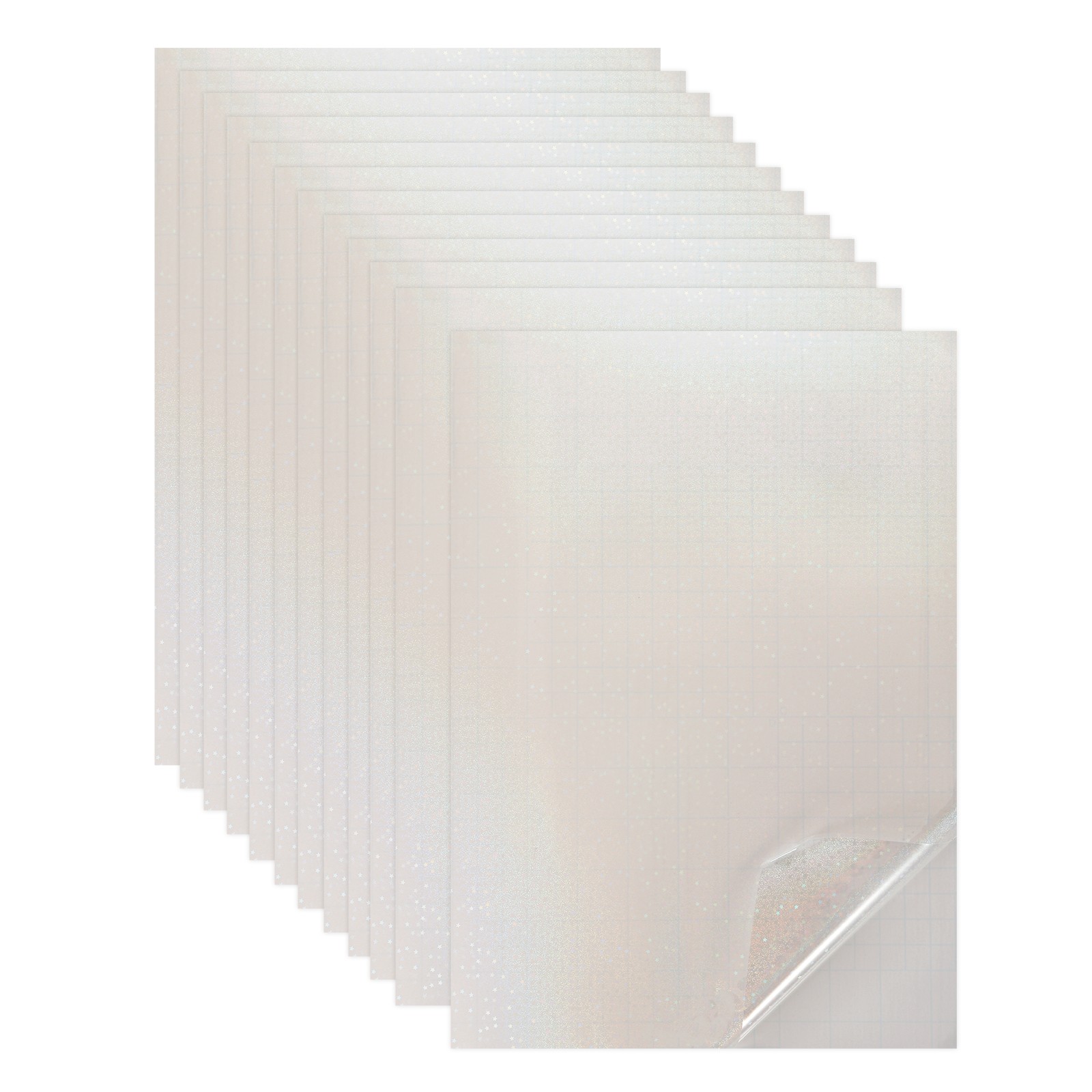 12 Sheets 8.3"x11.7" Holographic Sticker A4 Self-Adhesive Film(Little Sand Star)