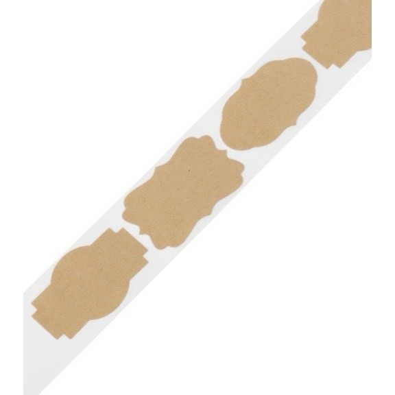 Stickers 500pcs Self-Adhesive Kraft Paper Labels Roll Bakery Home Office NEW