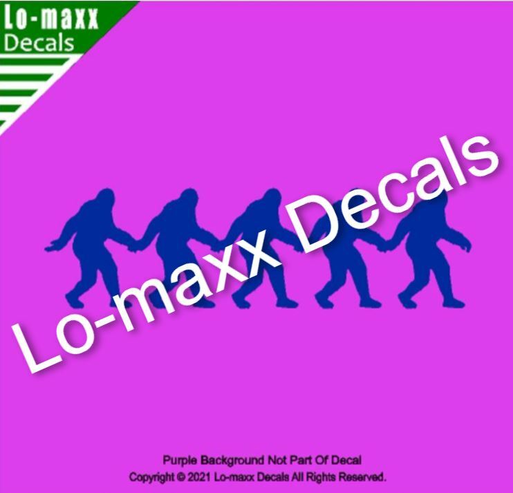 Bigfoot Holding Hands Love Chain Original Superior Quality Die Cut Vinyl Decal