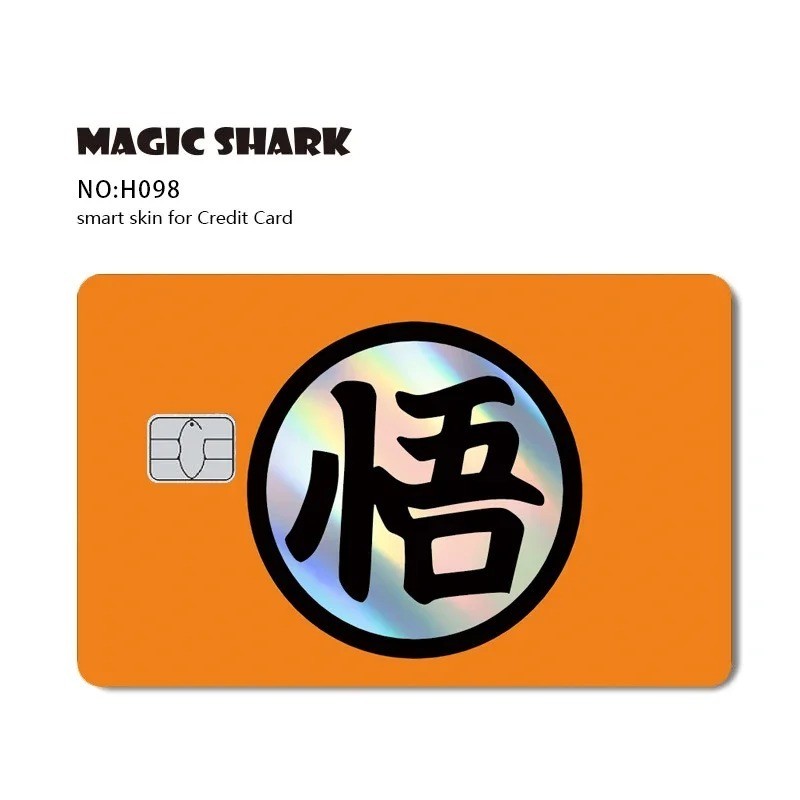 Magic Shark Holographic Credit Card Sticker Goku Vegeta Skin Cover New
