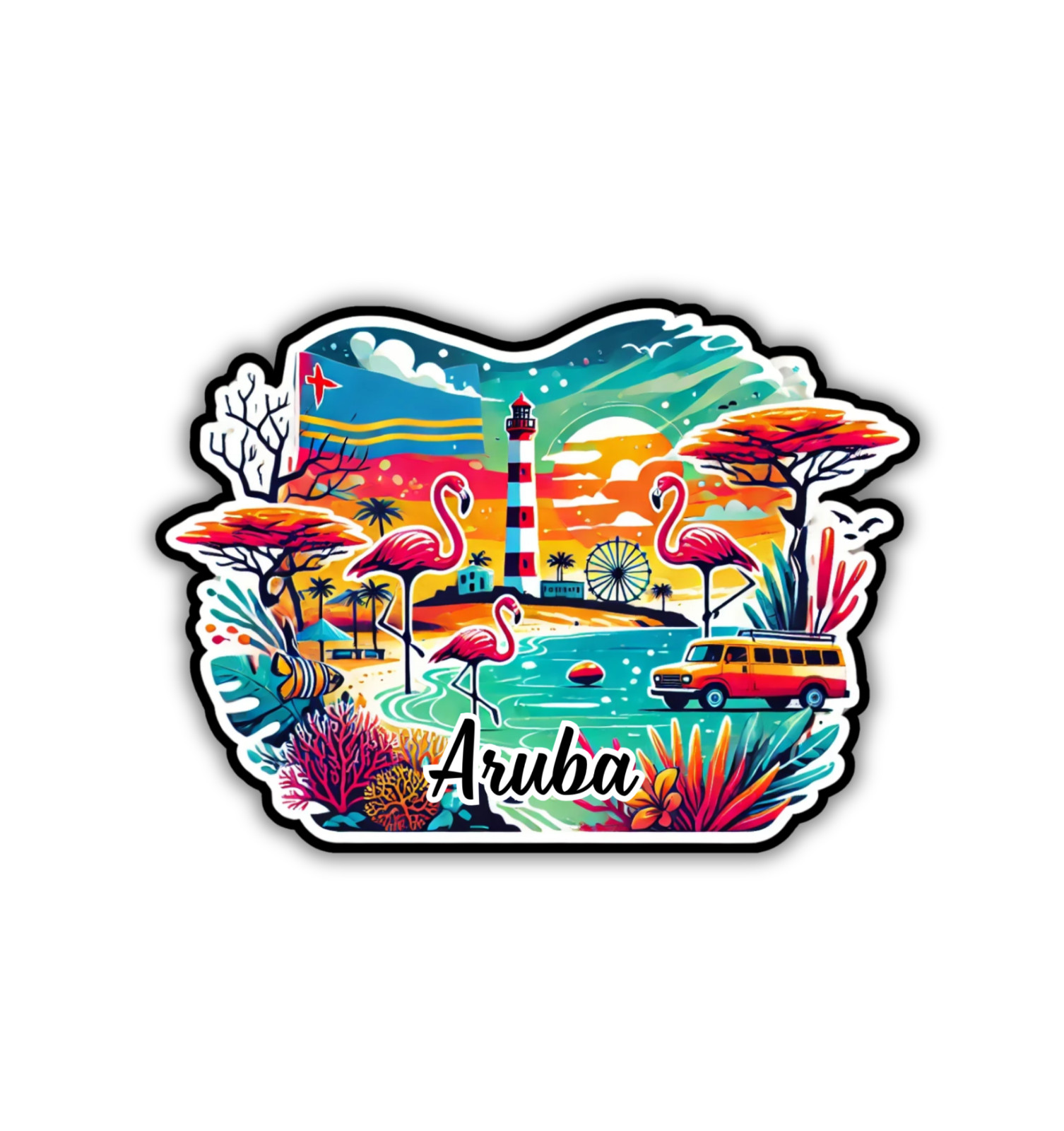 Aruba Fridge Magnet or Laptop Sticker