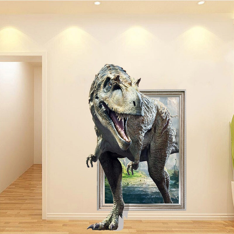 1 Piece Realistic Dinosaur Wall Stickers Creative Home Decor Add Humorous Fun