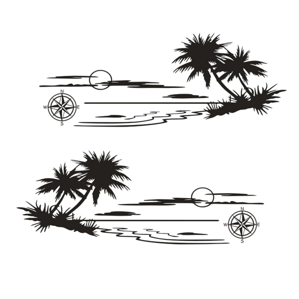 Mountain Tree Forest Graphic Car sticker Vinyl sticker Body door side Compass…