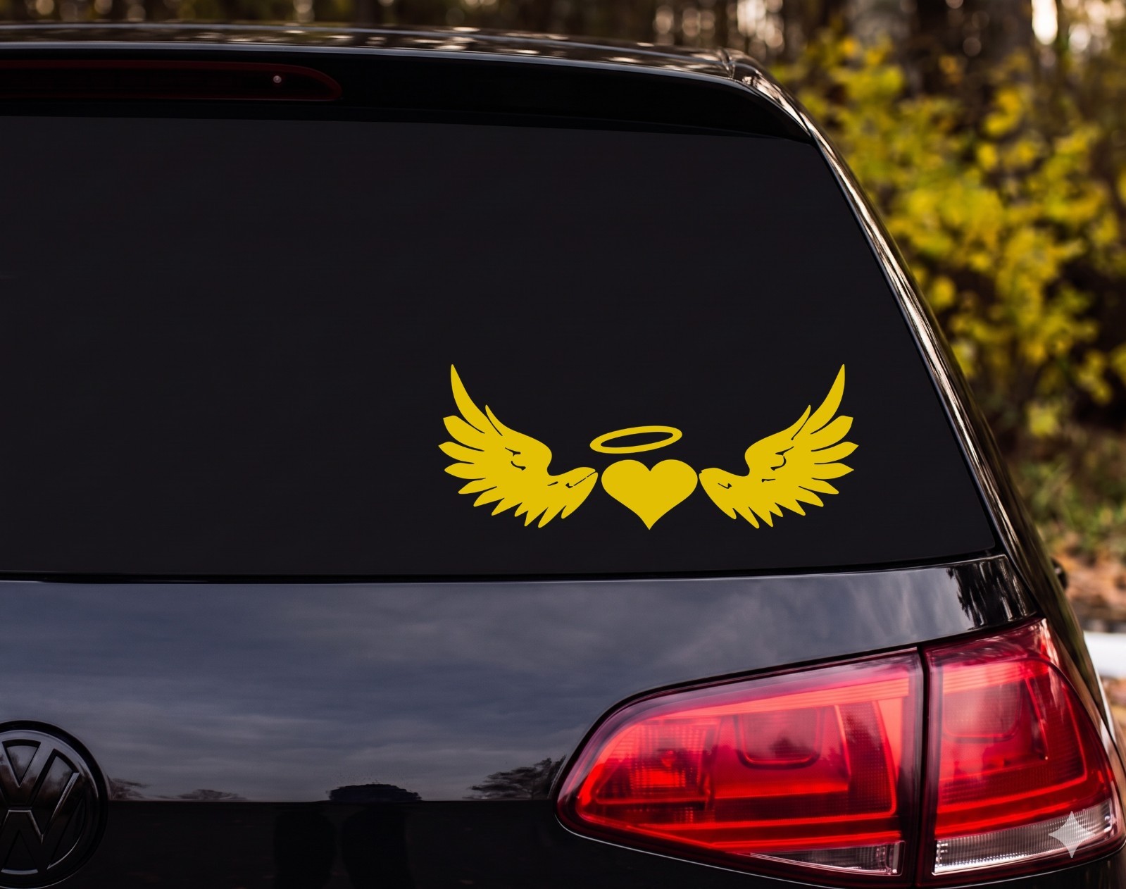 Winged Heart Halo Die Cut Vinyl Decal Custom Car Laptop | Angel Lover Gift
