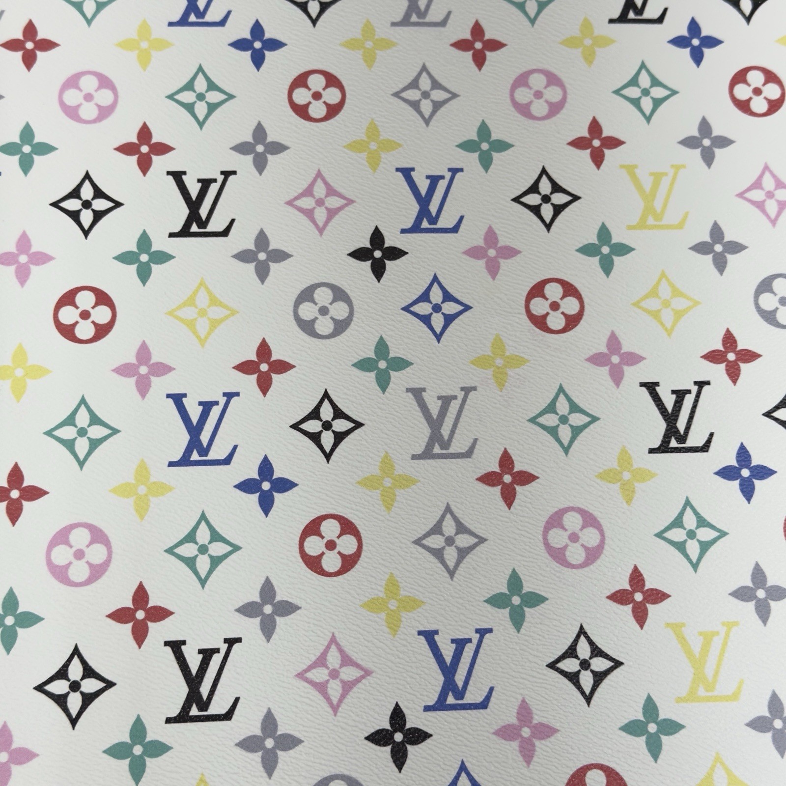 LV Multicolor Monogram Vinyl for Crafting Classic Size piece 12" X 12" Scrap
