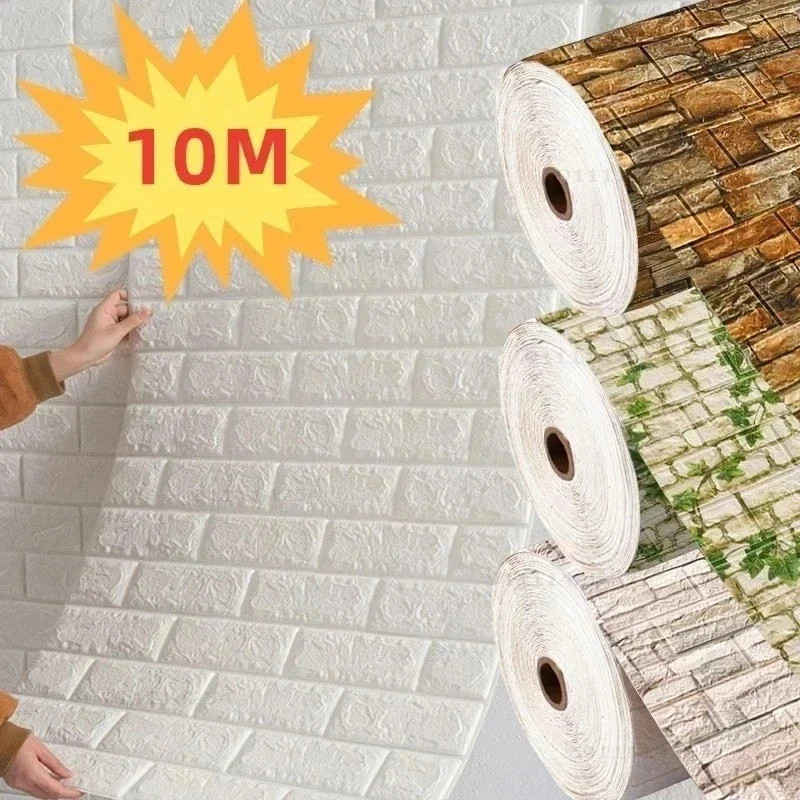 3D Foam Brick Self Adhesive Wallpaper Waterproof Wall Stickers Home Decor