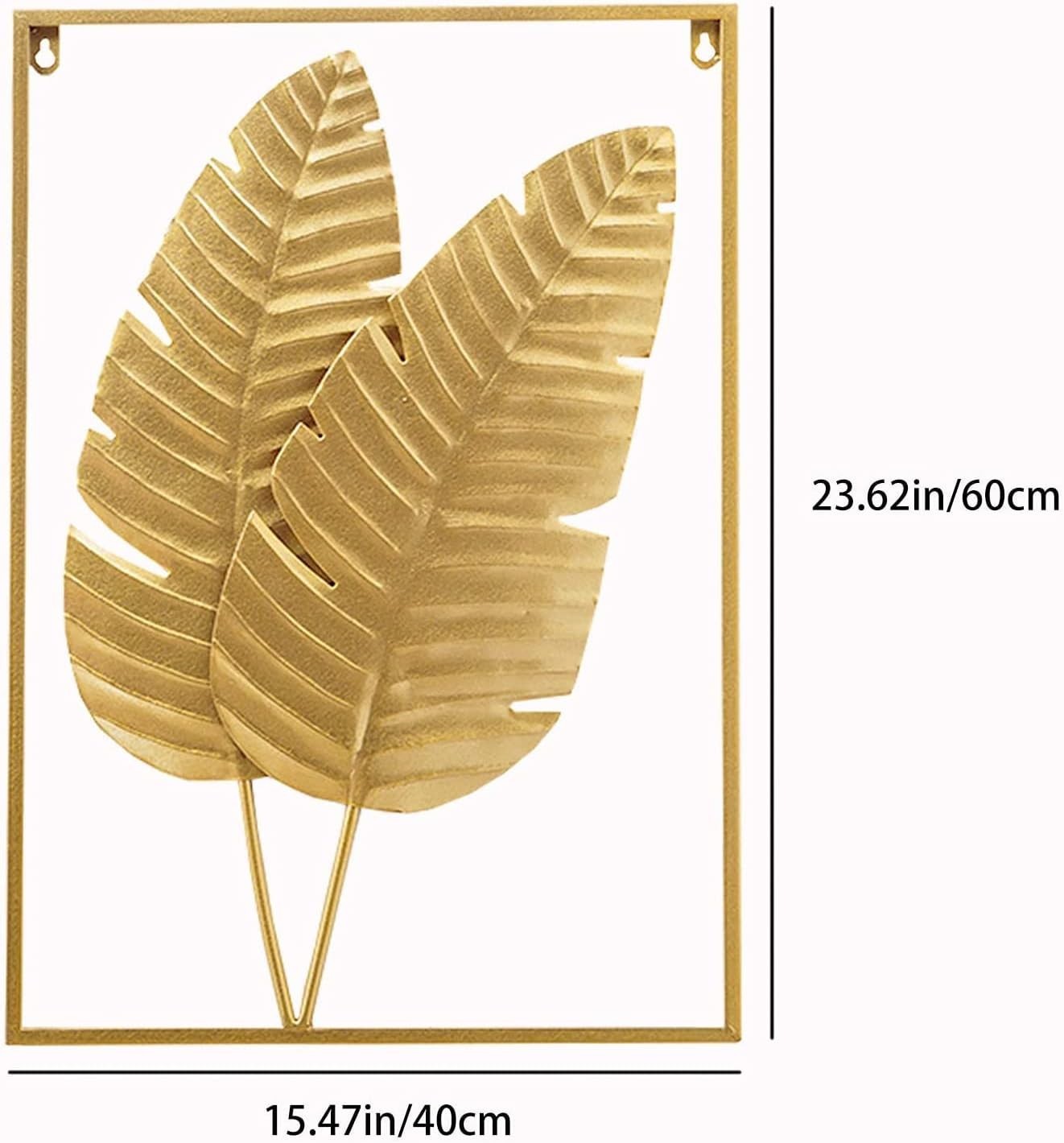 Sophisticated 24"x16" Ginkgo Leaf Metal Art – Set of 2 for Modern Spaces