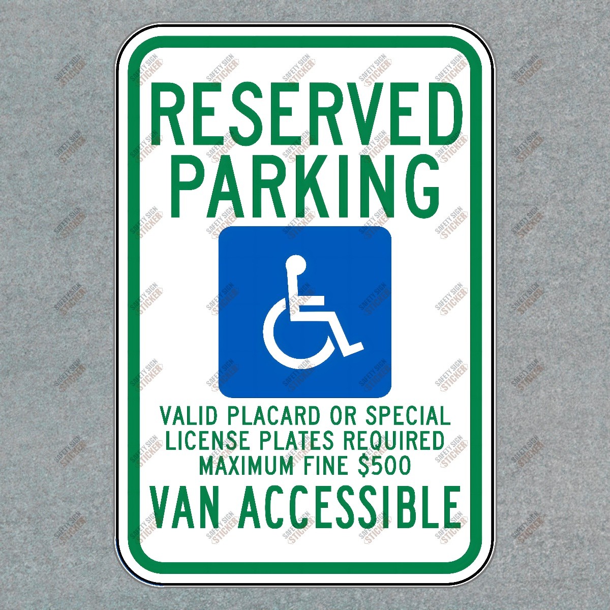 Compliant Reserved Parking Sign Accessible Parking for Disabled OSHA #439101