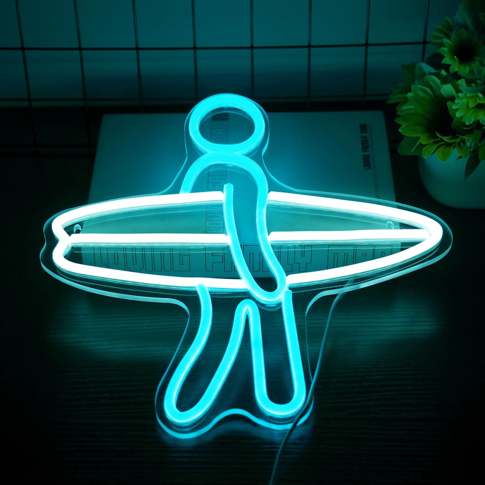 Surfer Neon Sign for Home Décor, Surfboard Neon Light for Wall Decor, Surfi