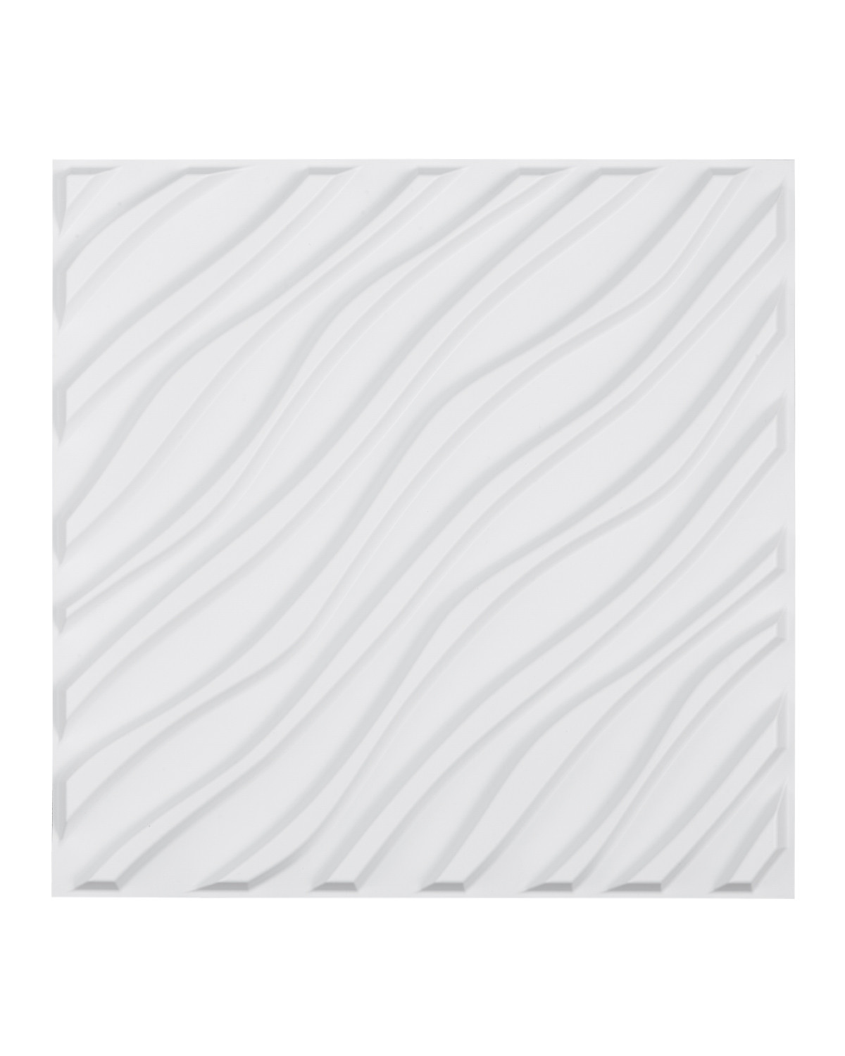 3D Wall Panels 12-Pack 19.7 x 19.7 inch PVC 32 Sq.Ft Coverage Wave Matte White