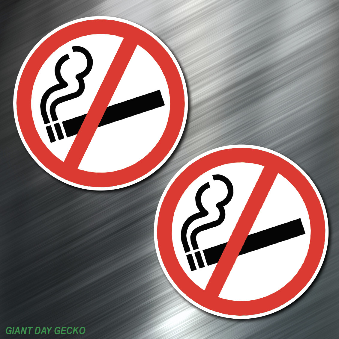 (2) TWO No Smoking Sign Store Business Smoke Tienda Decal Sticker Circle Car New