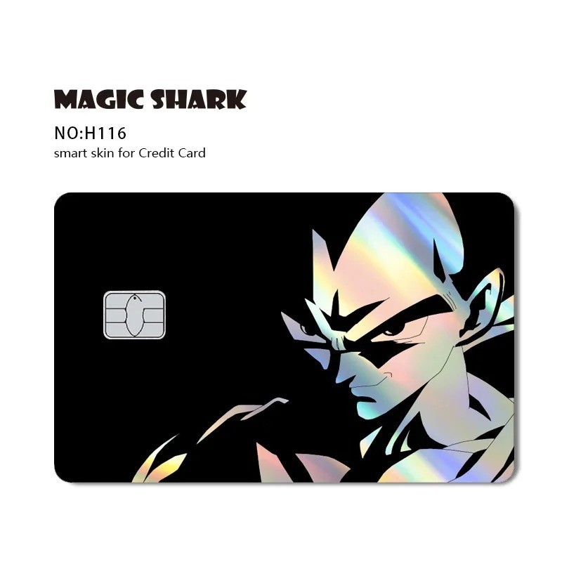 Magic Shark Holographic Credit Card Sticker Goku Vegeta Skin Cover New
