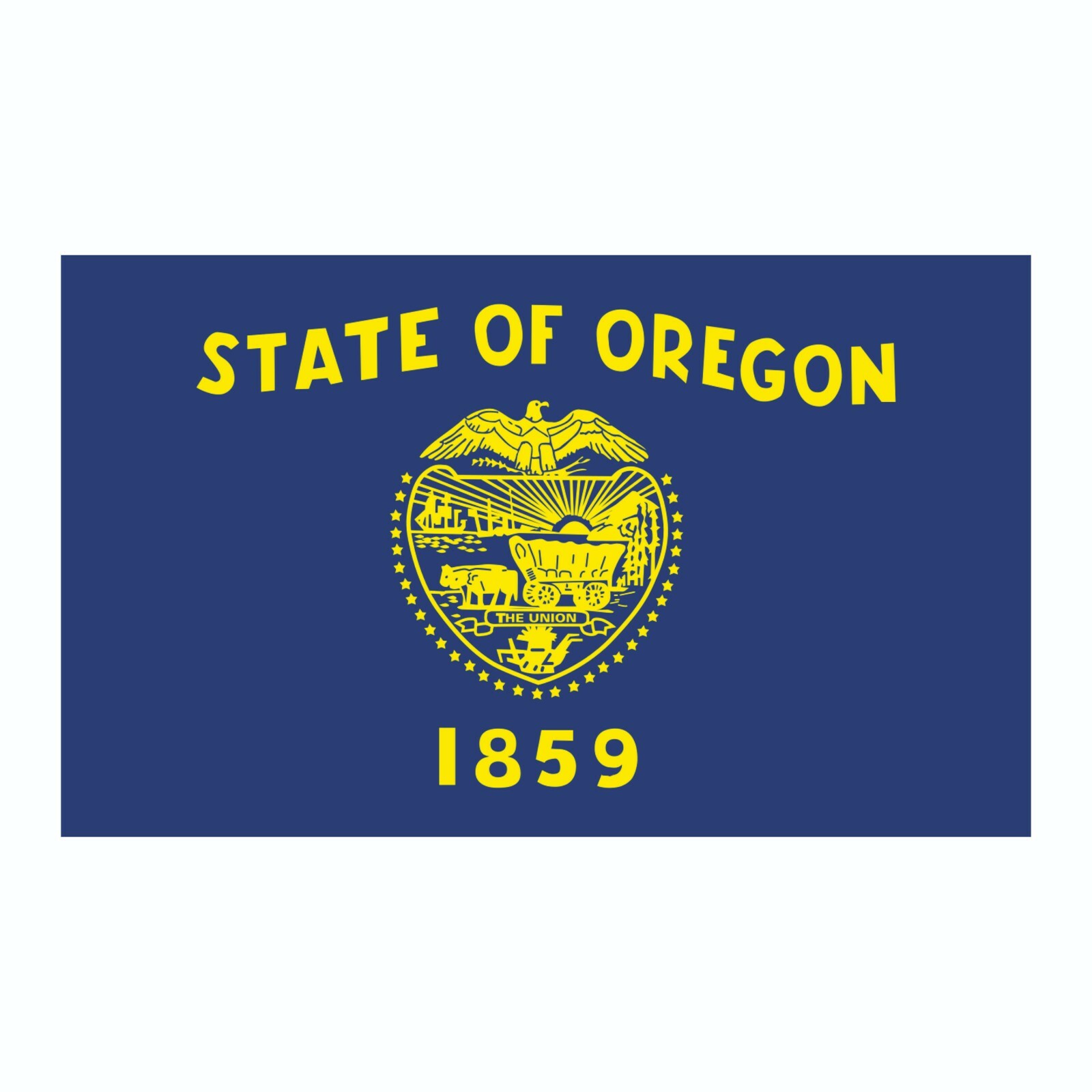 Oregon State Flag Sticker, Decal, Bumper Sticker Vacation Sticker 3" x 5"