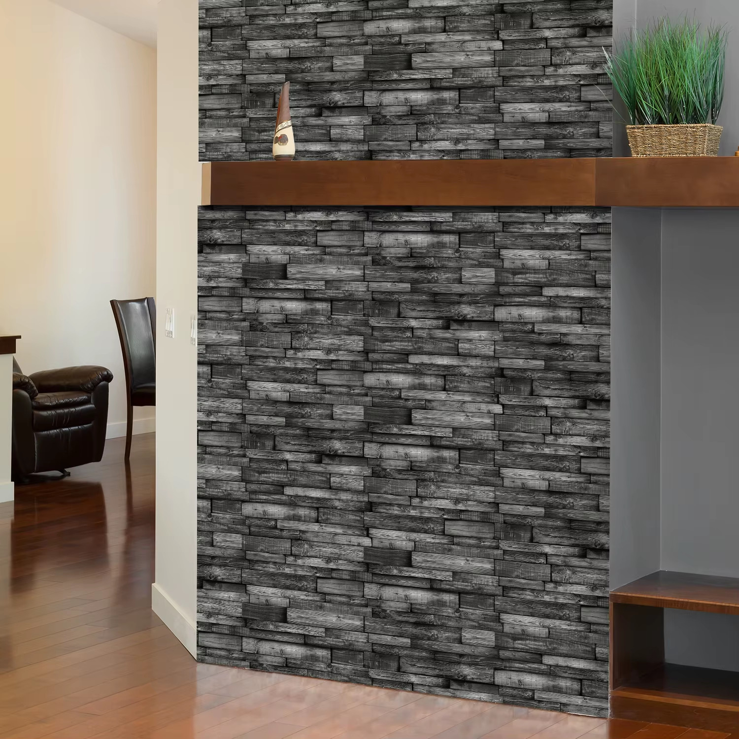 48 Pack Self Adhesive Faux Marble Wall Tile Stickers Kitchen Bath Decor, Gray
