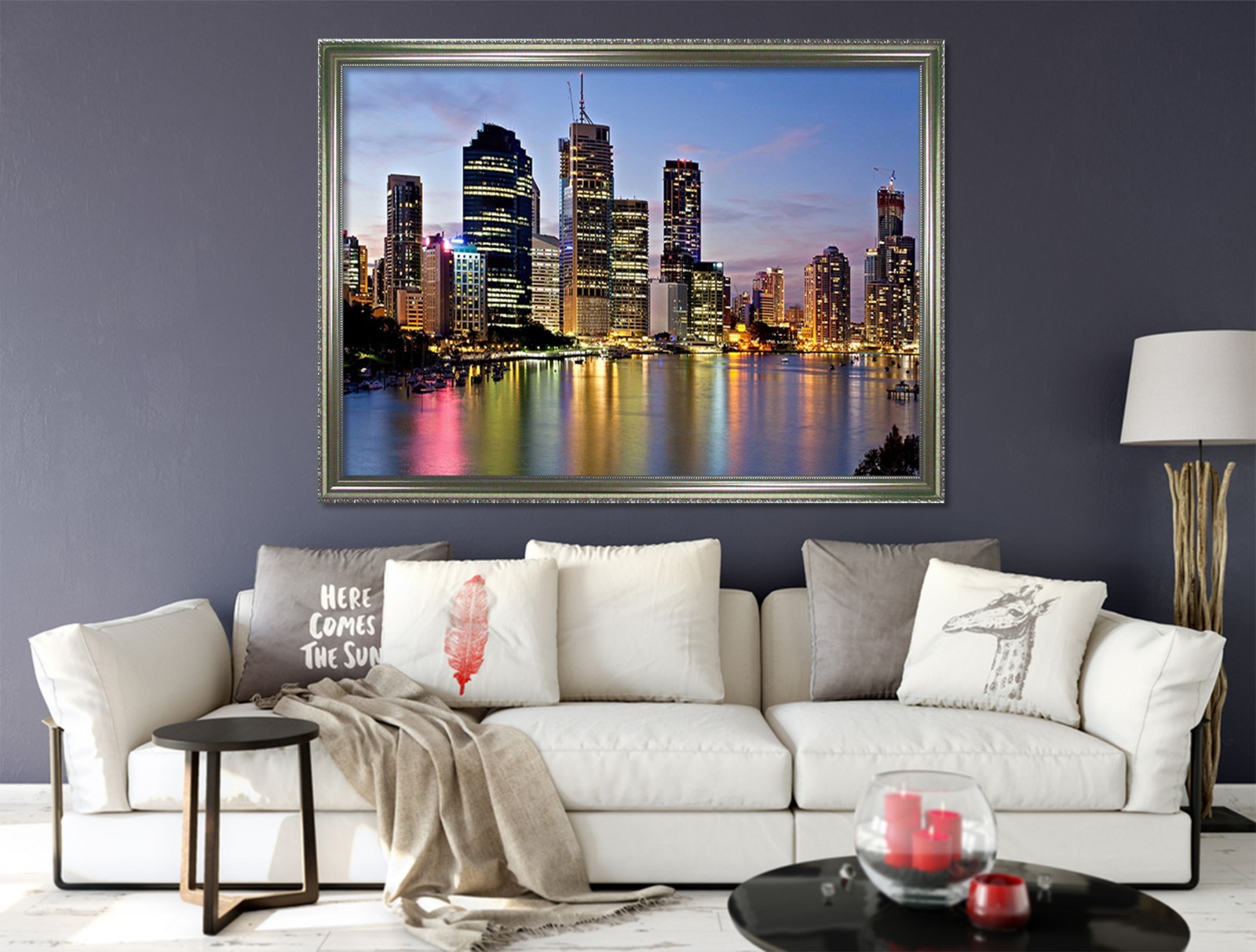 3D Riverside Building 5 Framed Poster Home Decor Print Painting Art AJ WALLPAPER