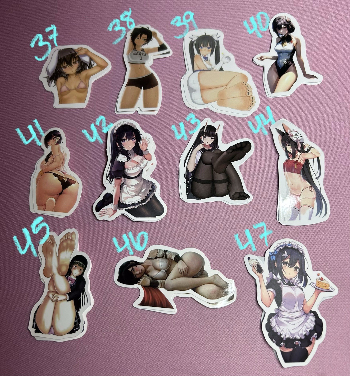 waifu lewd sexy girl stickers – V
