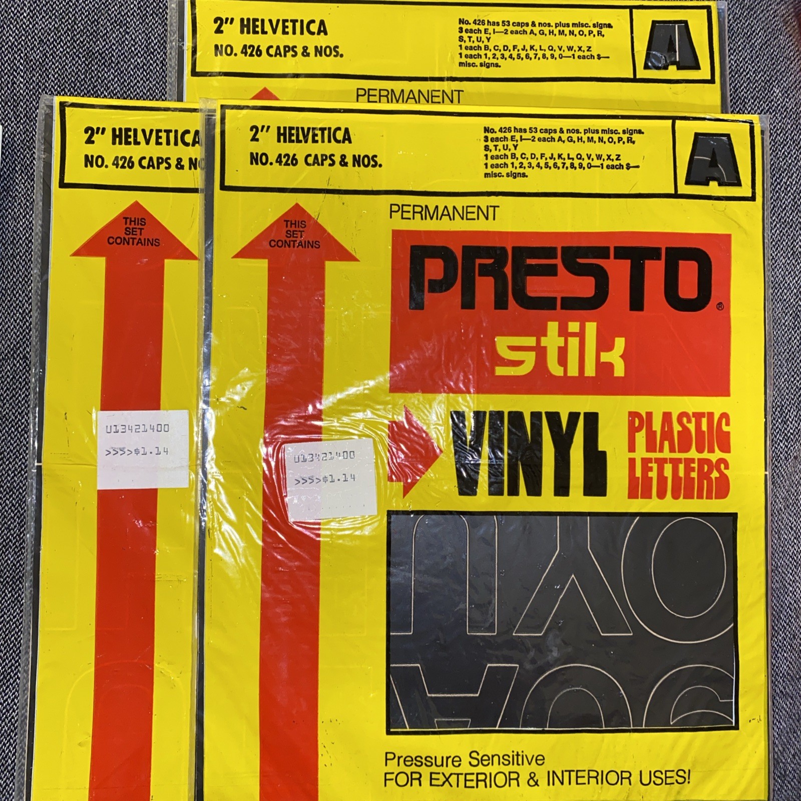 Vintage Presto Stik 2” Vinyl Plastic Letters – Helvetica Lot Of 3