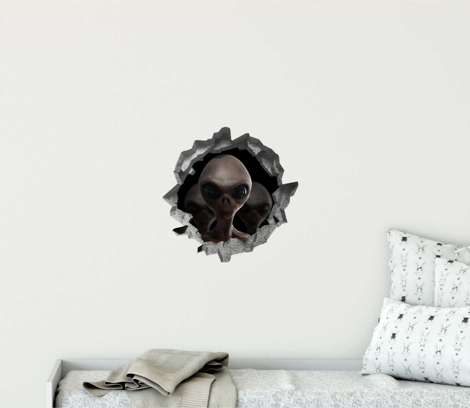 Hole in the Wall ALIEN ARRIVAL #2 3D Wall Decal Space Vinyl Wall Sticker Graphic