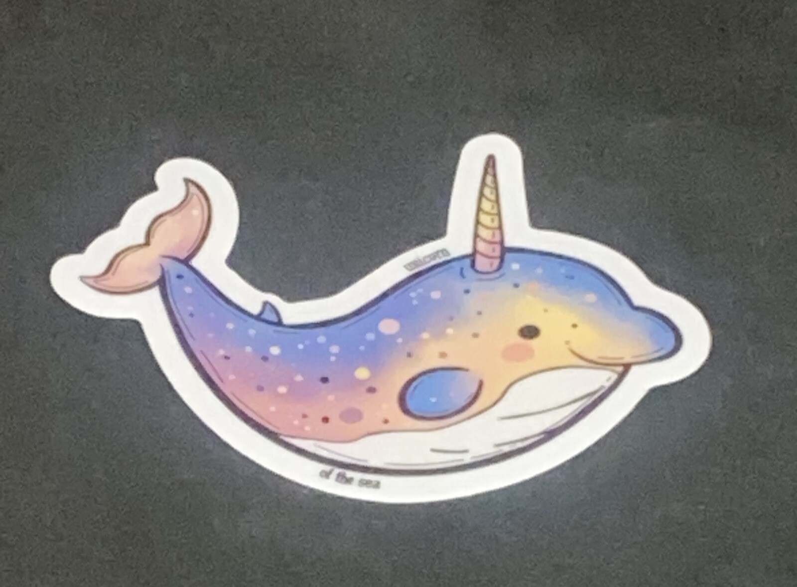 Narwhal Vinyl Sticker – Cute Pastel Ocean Animal Waterproof Glossy Decal