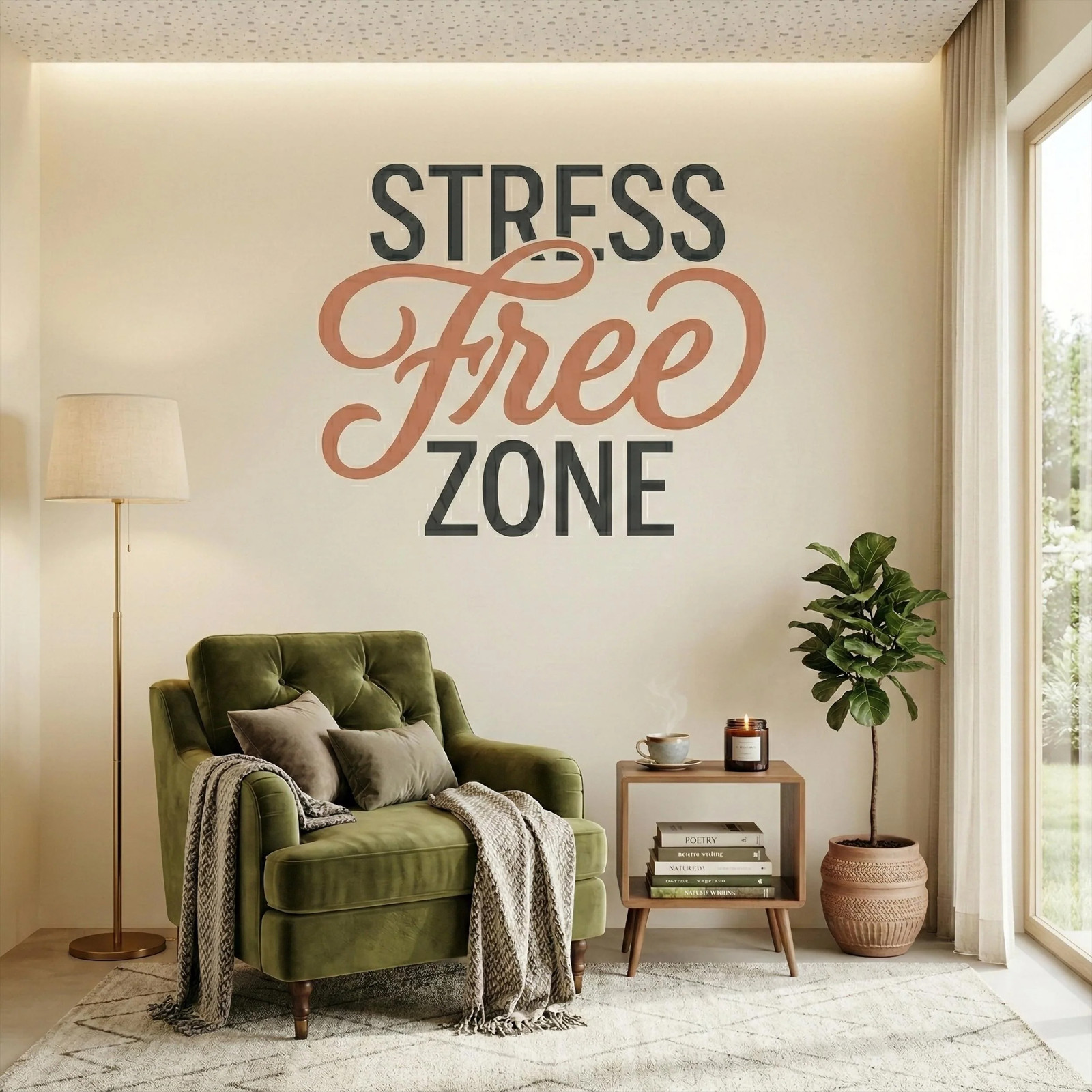 Stress Free Zone Wall Decal | Office Chill Room Decor