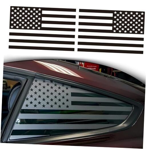 Rear Quarter Window Decal for Car SUV Trucks, Universal Matte American Flag
