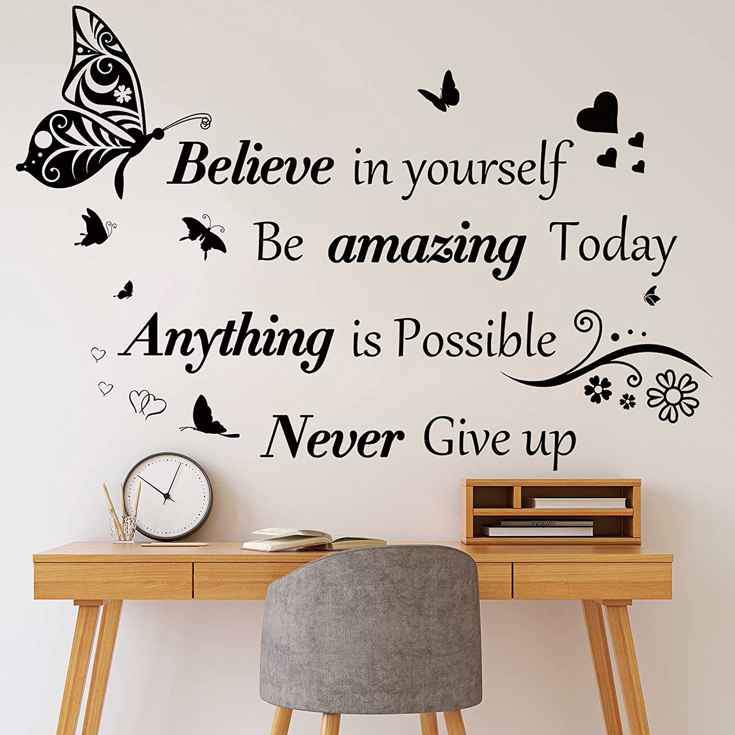 Inspirational Wall Stickers Quotes Letter Wall Art Stickers Motivational Removab