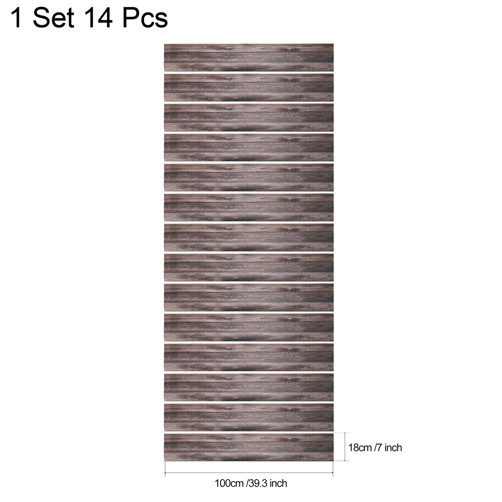 14pcs Self Adhesive Stair Stickers Peel Stick Vinyl Staircase Decals Wood