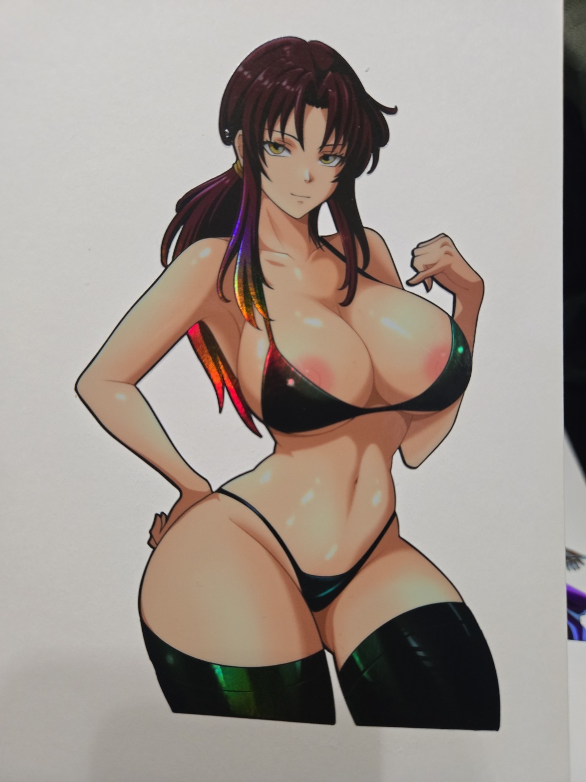 6" Spotholographic Weatherproof Waifu Vinyl Sticker Revy Lagoon Bikini