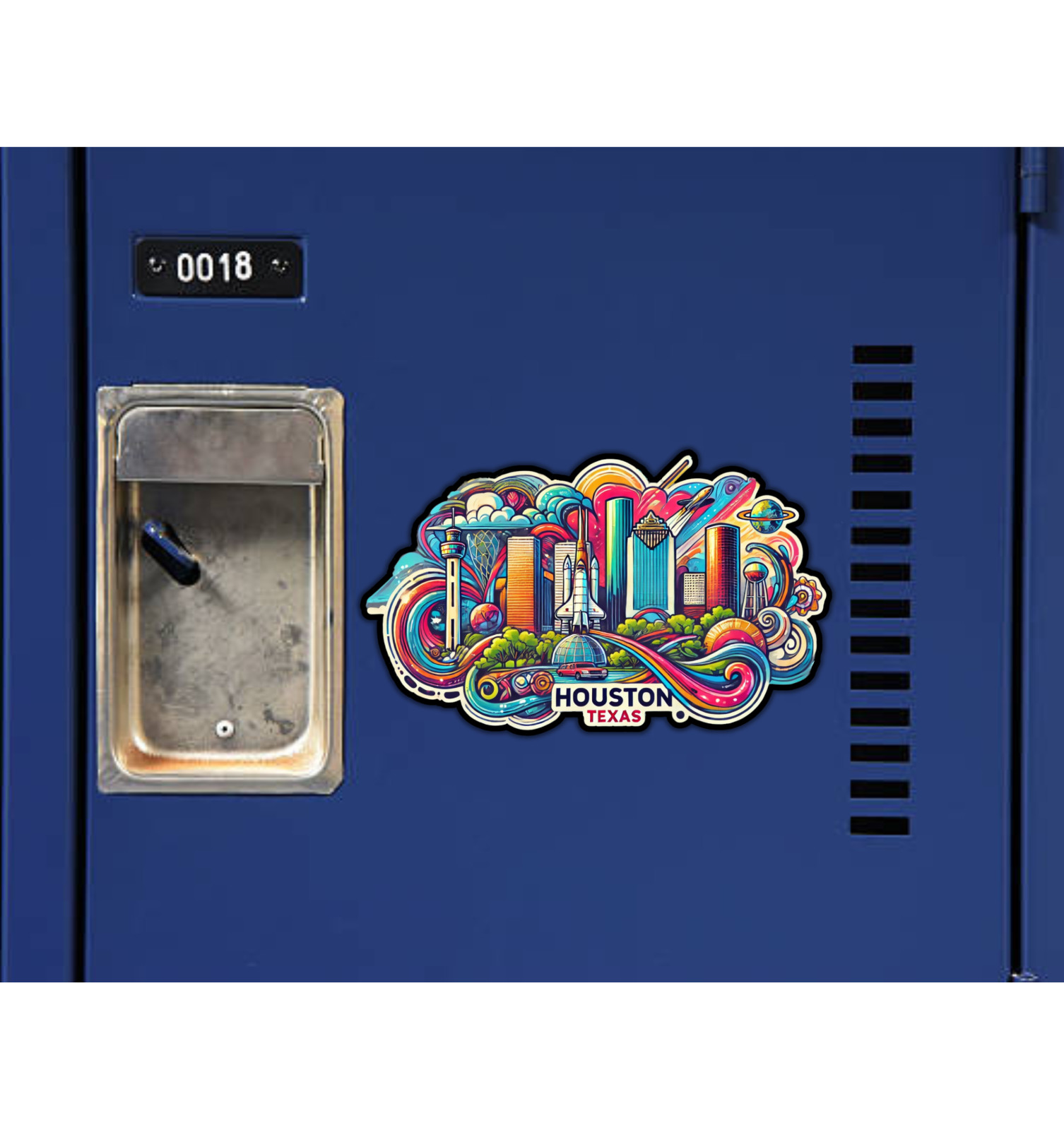 Houston Texas Fridge Magnet or Laptop Sticker