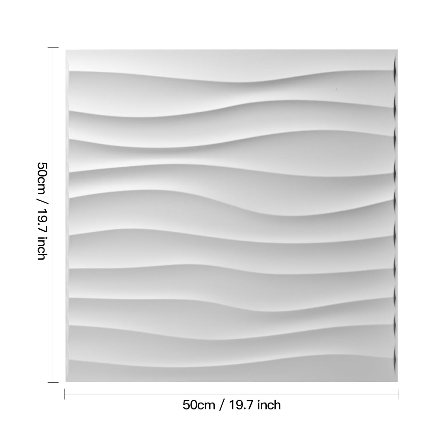 12 Pack 3D Wave Design Wall Panels 19.7"X19.7" PVC Panel for Interior Wall Decor